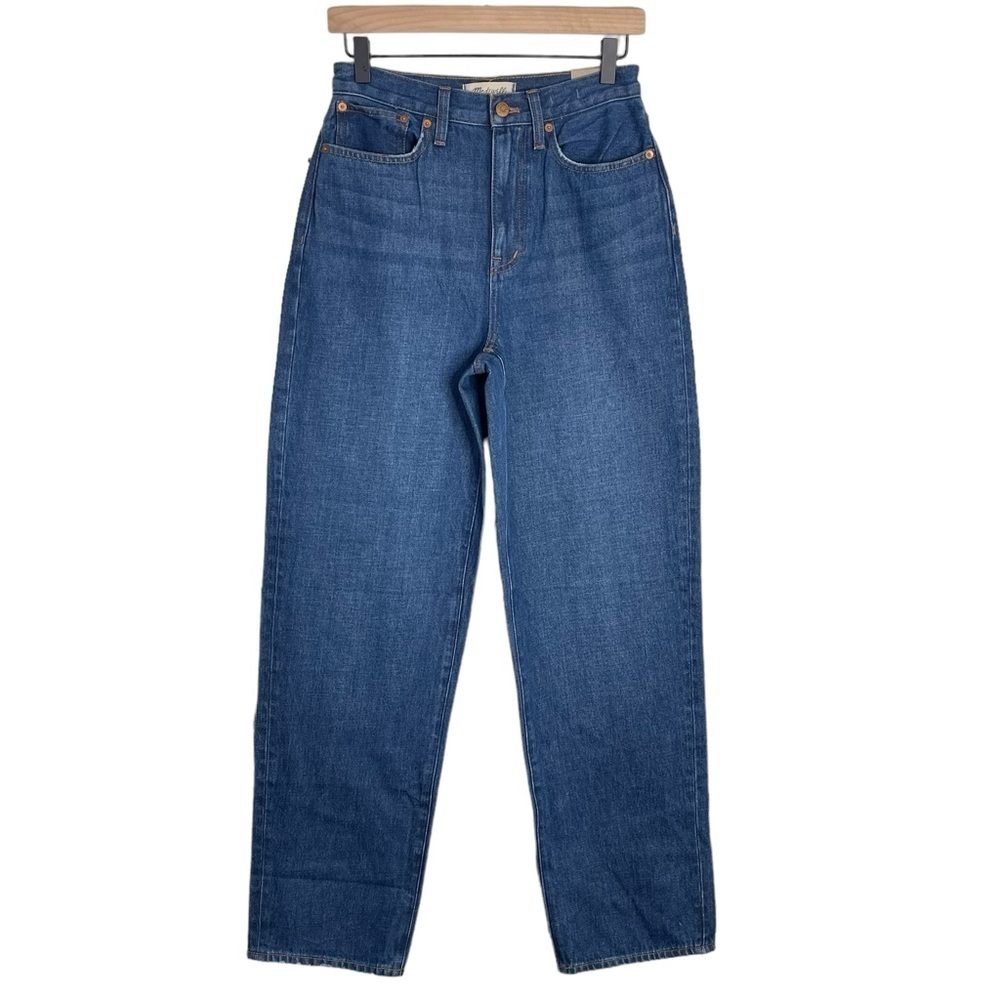 Madewell Baggy Straight Jeans 25 NWT Slouchy Straight Rigid Hemp Dark Indigo